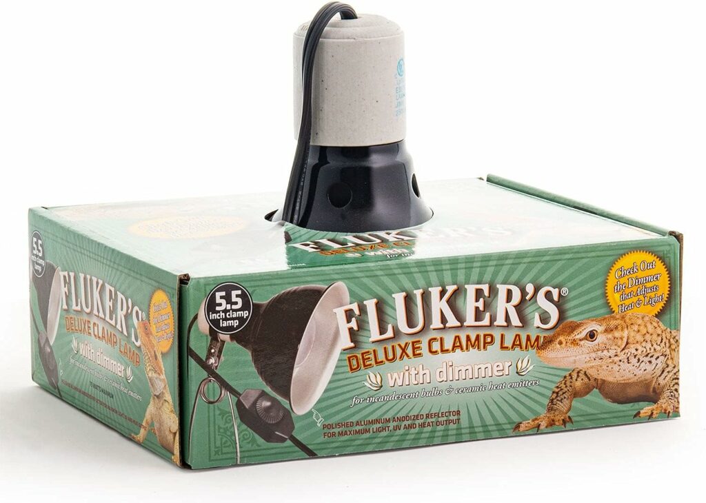 Flukers Repta-Clamp Lamp with Dimmable Switch for Reptiles, 5.5,Black