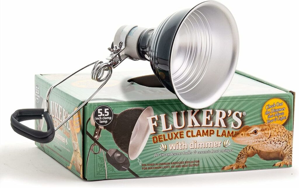 Flukers Repta-Clamp Lamp with Dimmable Switch for Reptiles, 5.5,Black