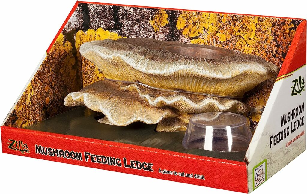 Zilla Vertical Décor Mushroom Feeding Ledge One Size,Brown